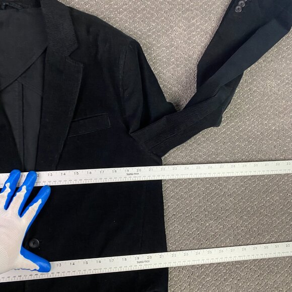 Old Navy Corduroy Blazer Sport Coat Men's Large Black Heavyweight Cotton - Picture 8 of 14